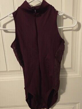 Sleeveless Mock Neck Bodysuit - Deep Plum